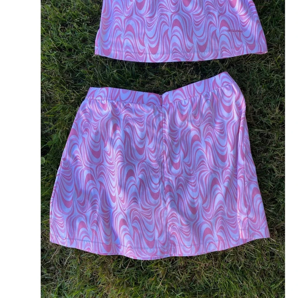 Y2K Racerback Tank Skort Set Pink Medium 2 Piece Active Tennis Preppy Bratz Golf